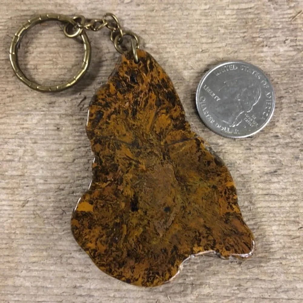 Handcrafted Jasper Rock Keychain